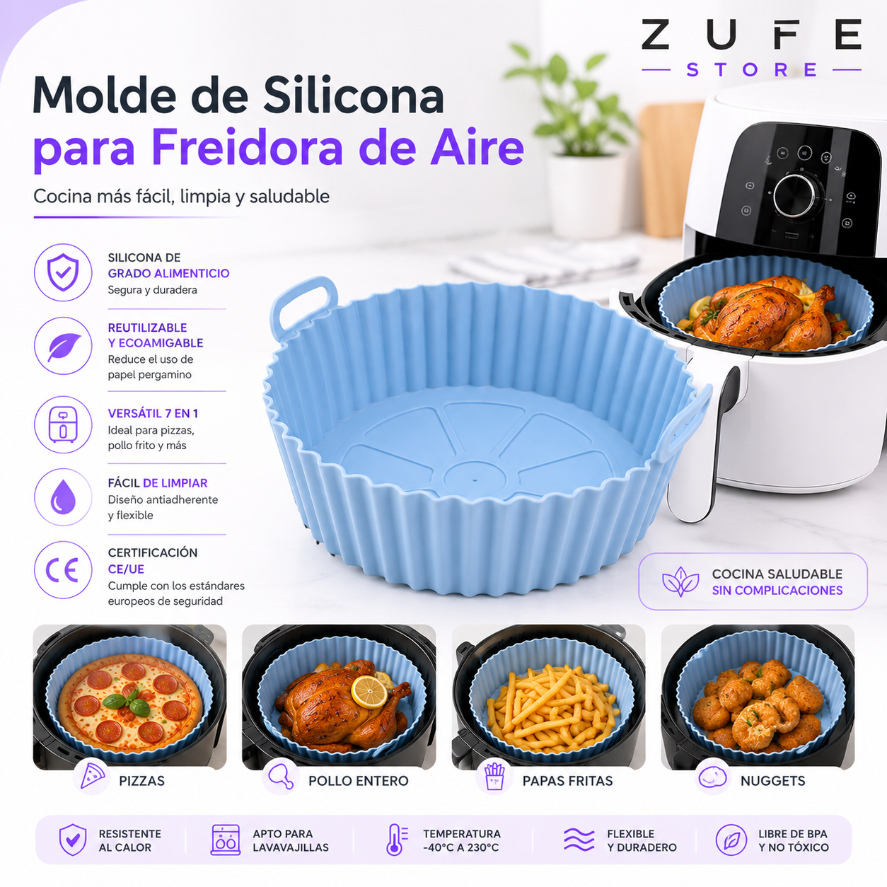 Molde Silicona Antiadherente freidora
