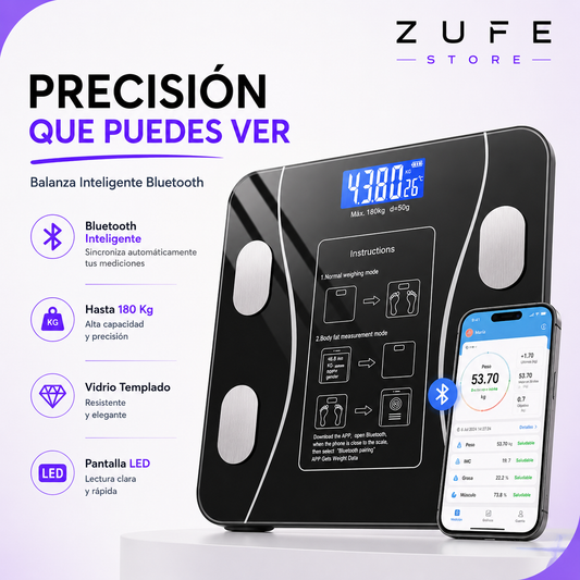 Balanza Inteligente Bluetooth | Conoce tu progreso real más allá del peso