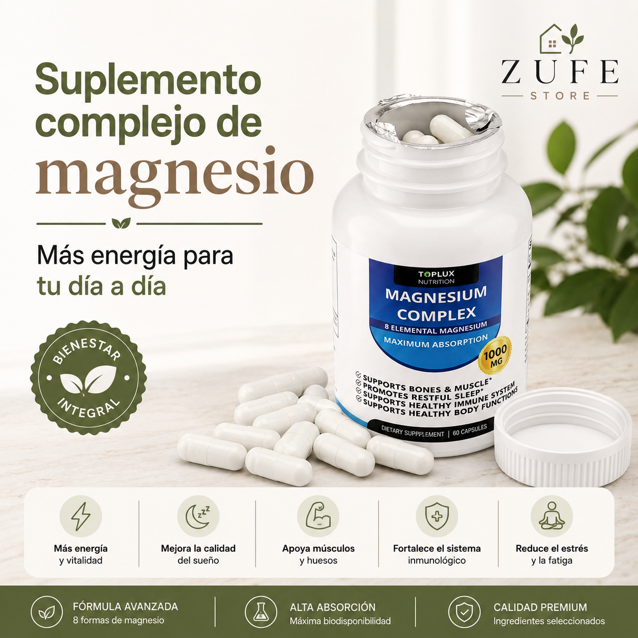 Suplemento Complejo de magnesio - Más energía para tu día a día