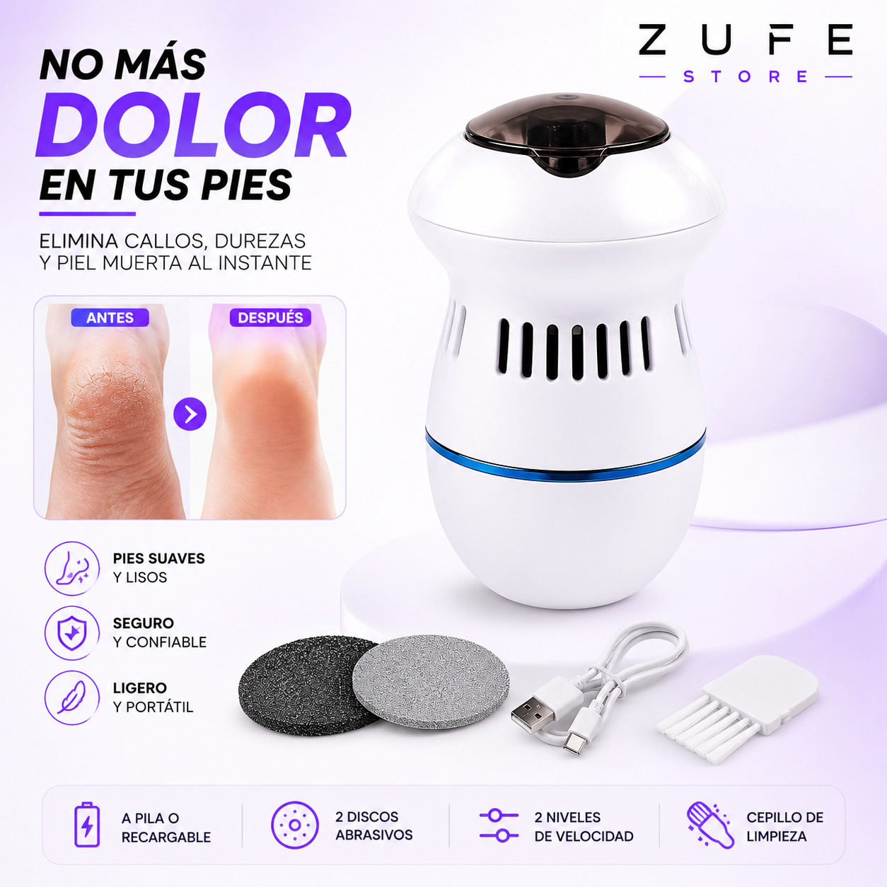 Lima Eléctrica Exfoliante | No más callos e imperfecciones en tus pies